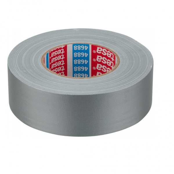 tesaband® - Fita em tecido revestida a polietileno, para reparações - Cinzento - rolo 50 mm x 25 m